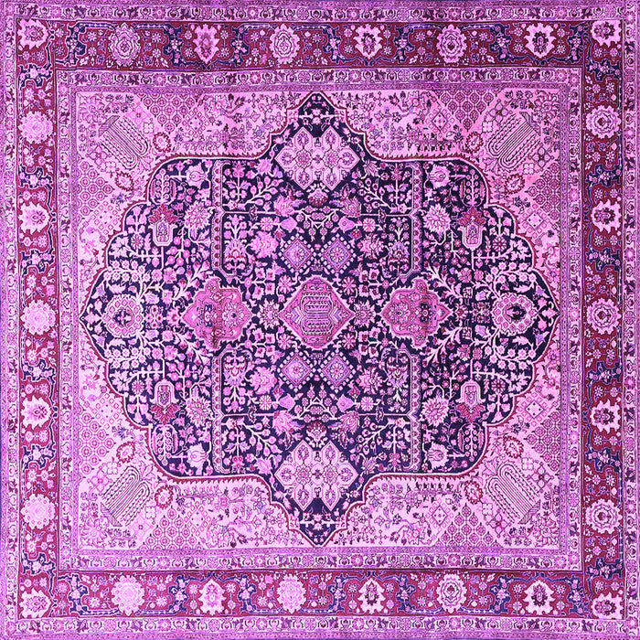Square Persian Purple Traditional Rug, tr1213pur