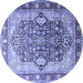 Round Persian Blue Traditional Rug, tr1213blu