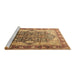 Sideview of Machine Washable Persian Brown Traditional Rug, wshtr1213brn