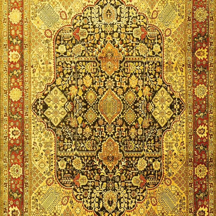 Machine Washable Persian Yellow Traditional Rug, wshtr1213yw