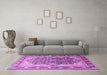 Machine Washable Persian Purple Traditional Area Rugs in a Living Room, wshtr1213pur