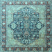 Square Machine Washable Persian Light Blue Traditional Rug, wshtr1213lblu