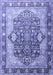 Machine Washable Persian Blue Traditional Rug, wshtr1213blu