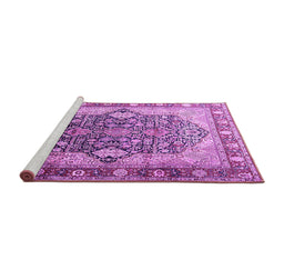 Sideview of Machine Washable Persian Purple Traditional Area Rugs, wshtr1213pur