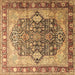 Square Machine Washable Persian Brown Traditional Rug, wshtr1213brn