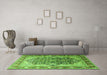 Machine Washable Persian Green Traditional Area Rugs in a Living Room,, wshtr1213grn