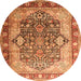 Machine Washable Persian Orange Traditional Area Rugs, wshtr1213org