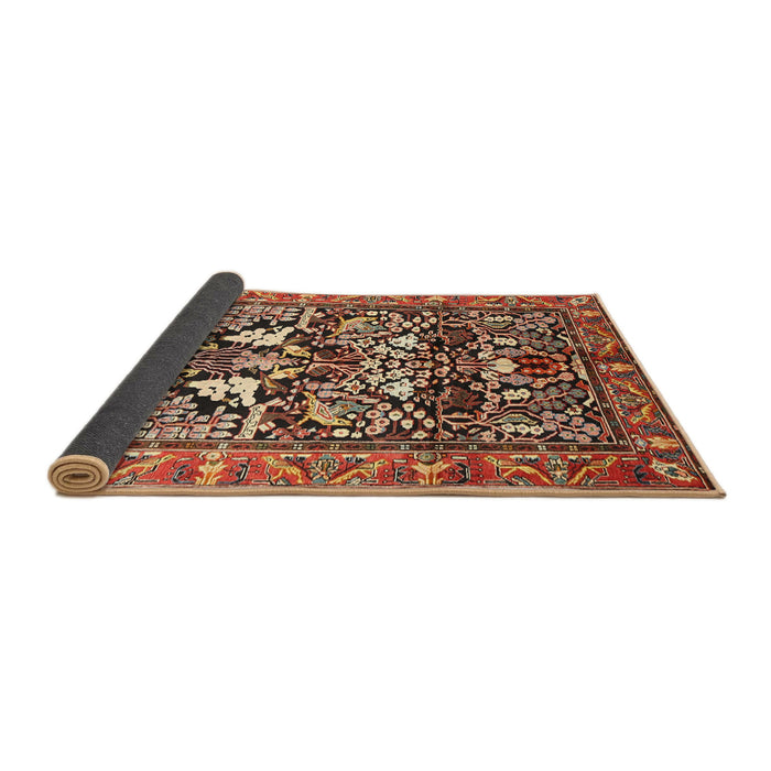 Sideview of Traditional Saffron Red Persian Rug, tr1214