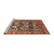 Sideview of Machine Washable Traditional Saffron Red Rug, wshtr1214