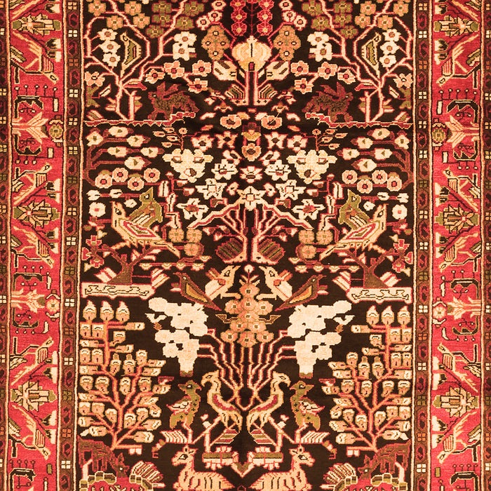 Serging Thickness of Machine Washable Persian Orange Traditional Area Rugs, wshtr1214org