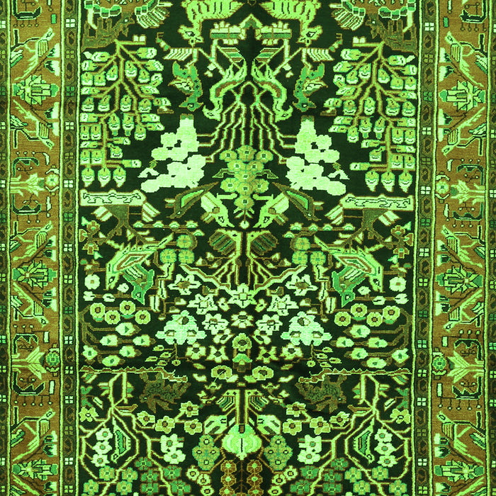 Serging Thickness of Machine Washable Persian Green Traditional Area Rugs, wshtr1214grn