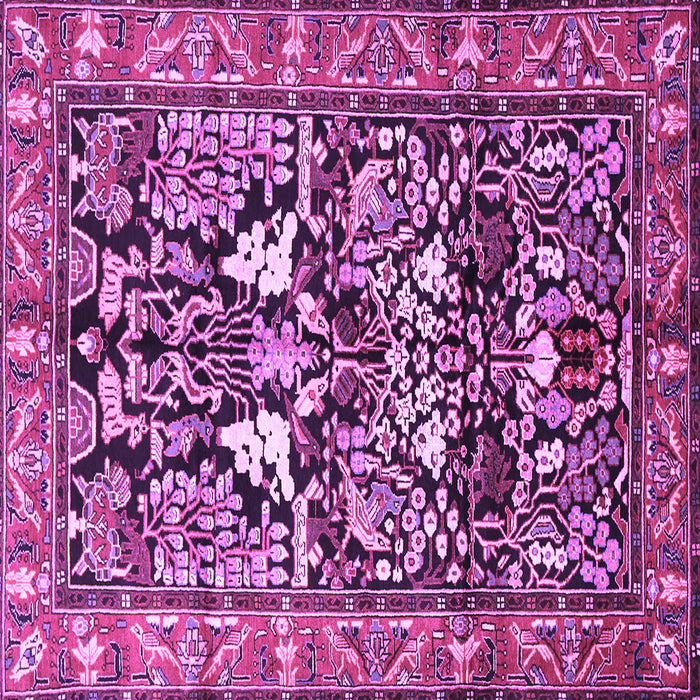 Square Persian Purple Traditional Rug, tr1214pur
