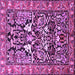 Square Machine Washable Persian Purple Traditional Area Rugs, wshtr1214pur