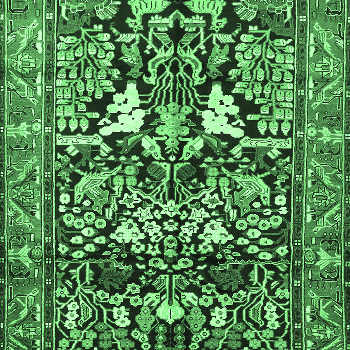 Machine Washable Persian Emerald Green Traditional Area Rugs, wshtr1214emgrn