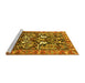 Sideview of Machine Washable Persian Yellow Traditional Rug, wshtr1214yw