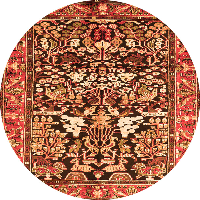 Machine Washable Persian Orange Traditional Area Rugs, wshtr1214org