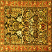 Square Machine Washable Persian Yellow Traditional Rug, wshtr1214yw