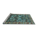 Sideview of Machine Washable Persian Light Blue Traditional Rug, wshtr1214lblu