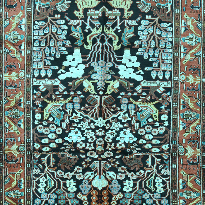 Machine Washable Persian Light Blue Traditional Rug, wshtr1214lblu