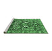 Sideview of Machine Washable Persian Emerald Green Traditional Area Rugs, wshtr1214emgrn