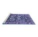 Sideview of Machine Washable Persian Blue Traditional Rug, wshtr1214blu