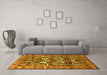 Machine Washable Persian Yellow Traditional Rug in a Living Room, wshtr1214yw