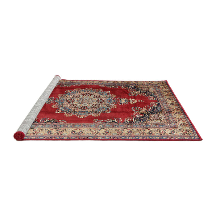 Sideview of Machine Washable Traditional Tomato Red Rug, wshtr1215