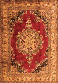 Medallion Orange Traditional Rug, tr1215org