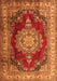 Medallion Orange Traditional Rug, tr1215org