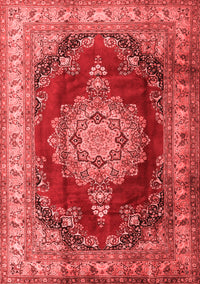 Medallion Red Traditional Rug, tr1215red