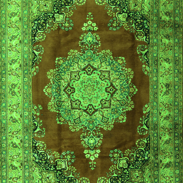 Serging Thickness of Machine Washable Medallion Green Traditional Area Rugs, wshtr1215grn