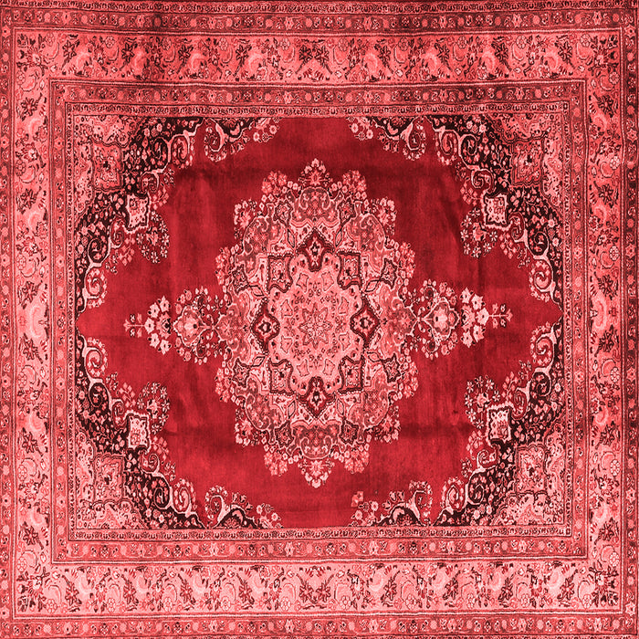 Machine Washable Medallion Red Traditional Rug, wshtr1215red
