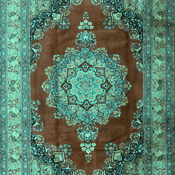 Medallion Turquoise Traditional Rug, tr1215turq