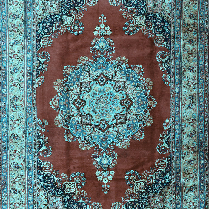 Medallion Light Blue Traditional Rug, tr1215lblu