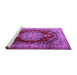 Sideview of Machine Washable Medallion Purple Traditional Area Rugs, wshtr1215pur