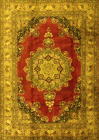 Medallion Yellow Traditional Rug, tr1215yw