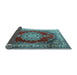 Sideview of Medallion Light Blue Traditional Rug, tr1215lblu