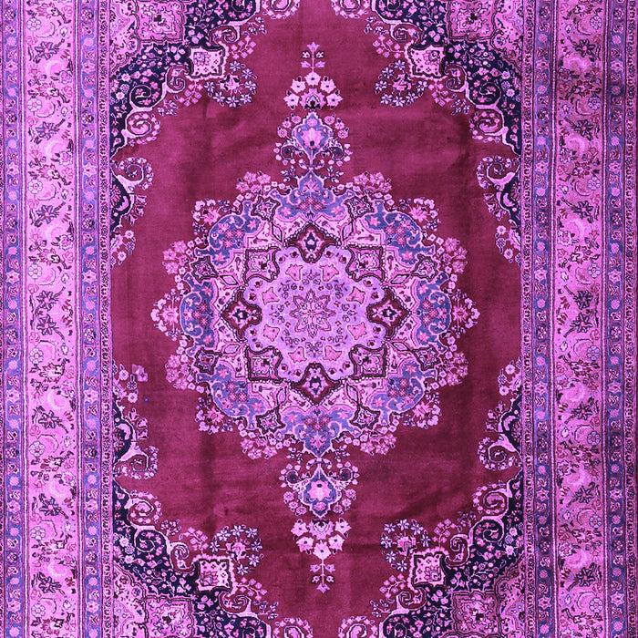 Machine Washable Medallion Purple Traditional Area Rugs, wshtr1215pur