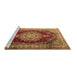 Sideview of Machine Washable Medallion Brown Traditional Rug, wshtr1215brn