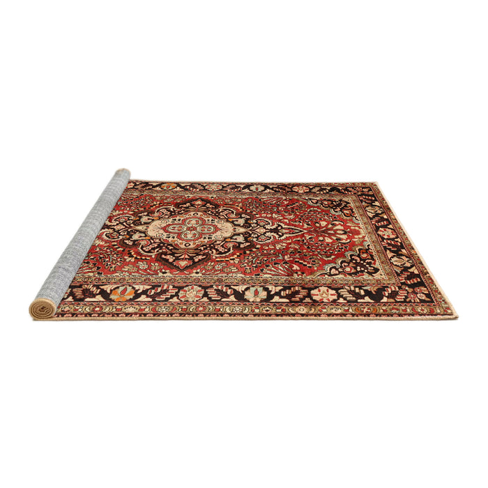 Sideview of Machine Washable Traditional Saffron Red Rug, wshtr1216
