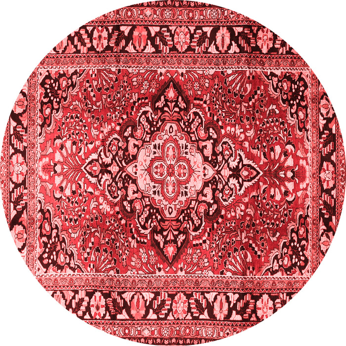 Machine Washable Medallion Red Traditional Rug, wshtr1216red