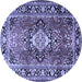 Round Medallion Blue Traditional Rug, tr1216blu