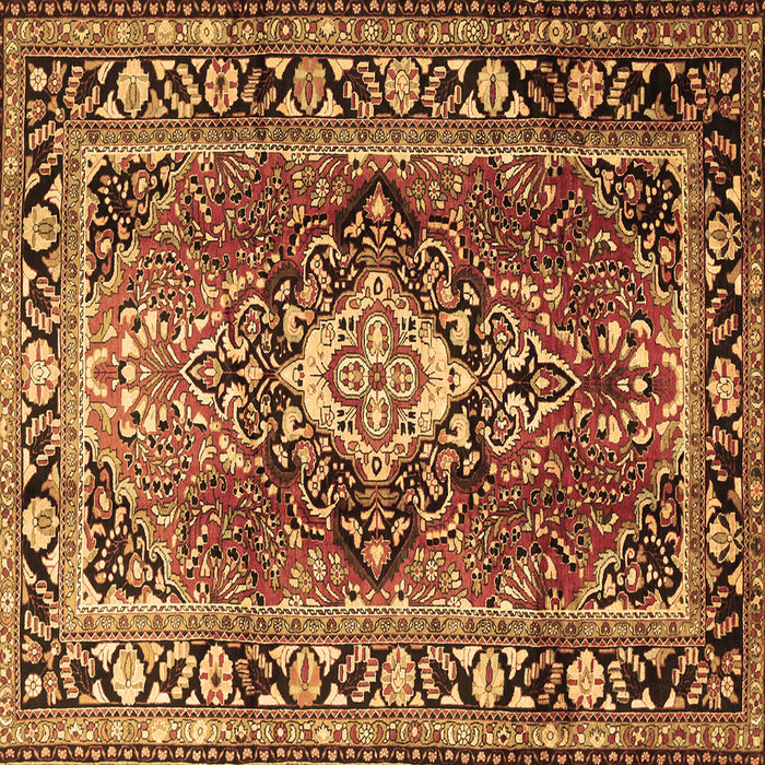 Square Medallion Brown Traditional Rug, tr1216brn