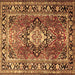 Square Medallion Brown Traditional Rug, tr1216brn