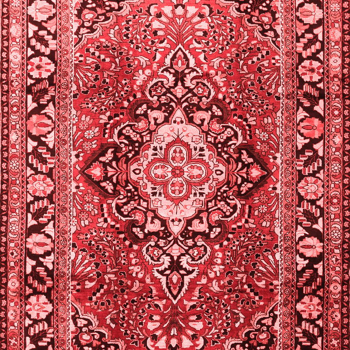 Machine Washable Medallion Red Traditional Rug, wshtr1216red