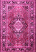 Machine Washable Medallion Pink Traditional Rug, wshtr1216pnk