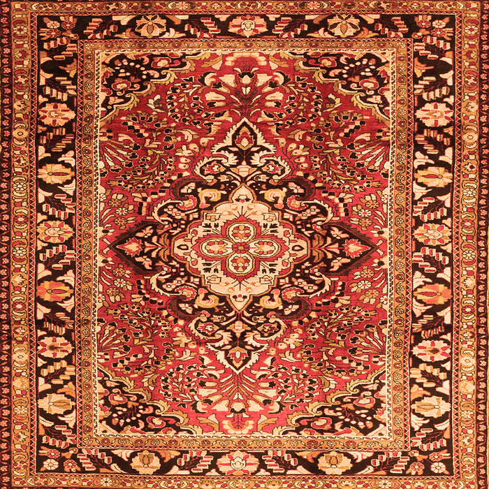Serging Thickness of Medallion Orange Traditional Rug, tr1216org