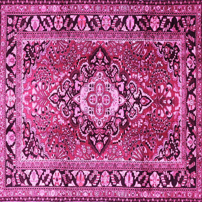 Square Medallion Pink Traditional Rug, tr1216pnk