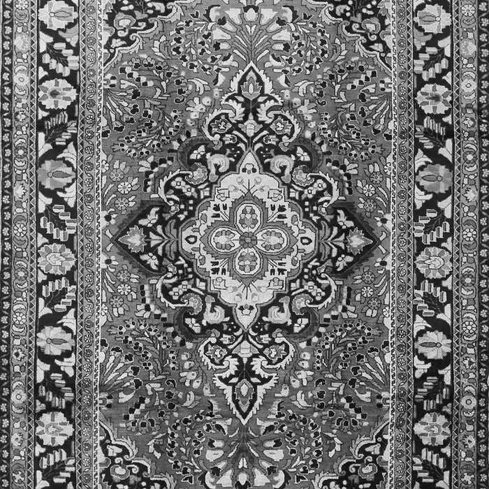 Serging Thickness of Machine Washable Medallion Gray Traditional Rug, wshtr1216gry