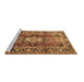 Sideview of Machine Washable Medallion Brown Traditional Rug, wshtr1216brn